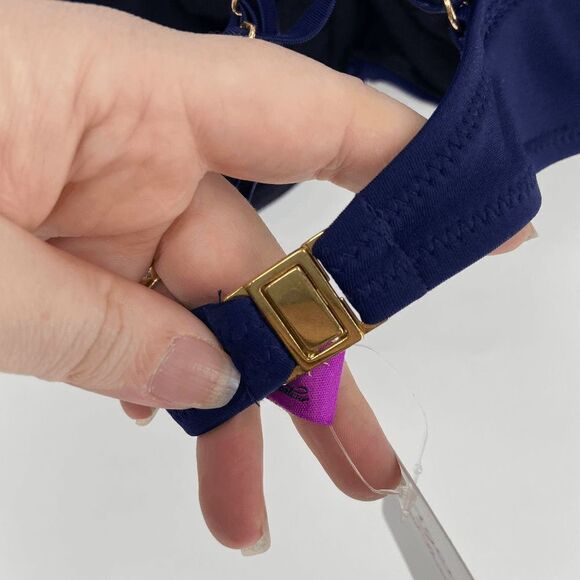 L'agent Provocateur Melita Womens Navy Blue New strappy bikini top Large - Picture 2 of 9